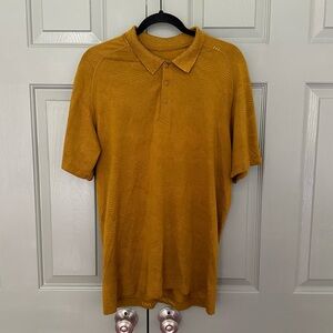 Lululemon Men’s Burnt Yellow Athletic Polo Medium